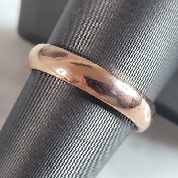 Mens Vintage Estate 10K Rose Gold Goldman Wedding Band Ring 4.1g E6926